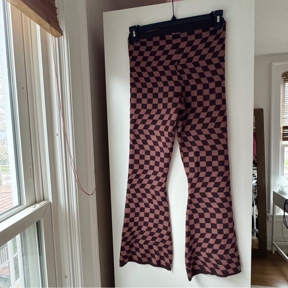 PACSUN | LA HEARTS 70s SMALL DISCO CHECKERBOARD KNIT TROUSERS HOUSE OF HARLOW - Picture 7 of 8